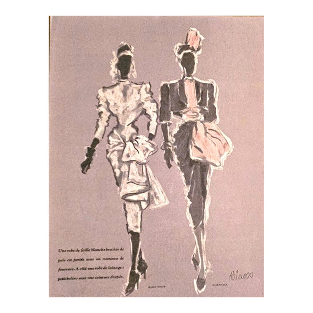 1946 French Mid-Century Fashion Print-Balenciaga, Maggy Rouff For Sale