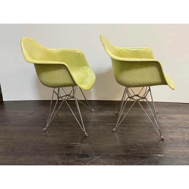 Modernica Case Study Fiberglass H-Base Armchairs, Pair For Sale In San Francisco - Image 6 of 12