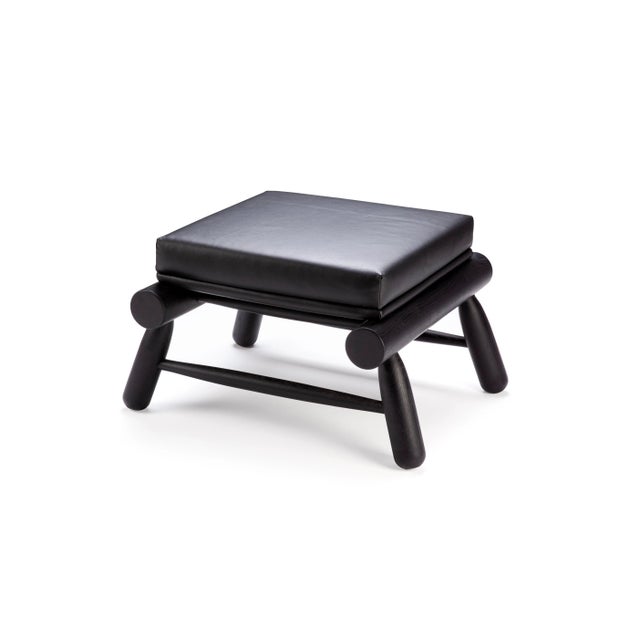 Black Sesce Ottoman from Collector For Sale - Image 4 of 4
