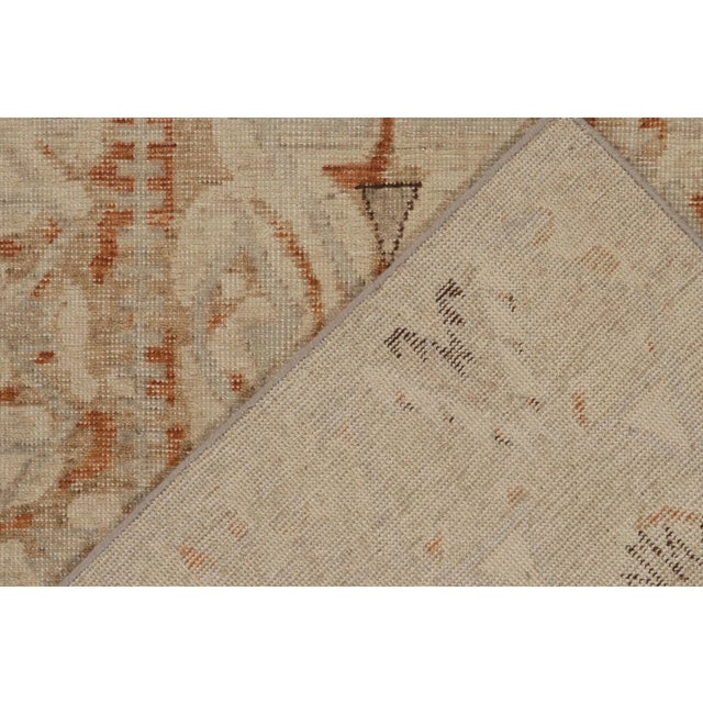 Rug & Kilim’s Distressed Style Rug in Beige-Brown, Blue & Rust Tribal Patterns For Sale In New York - Image 6 of 7