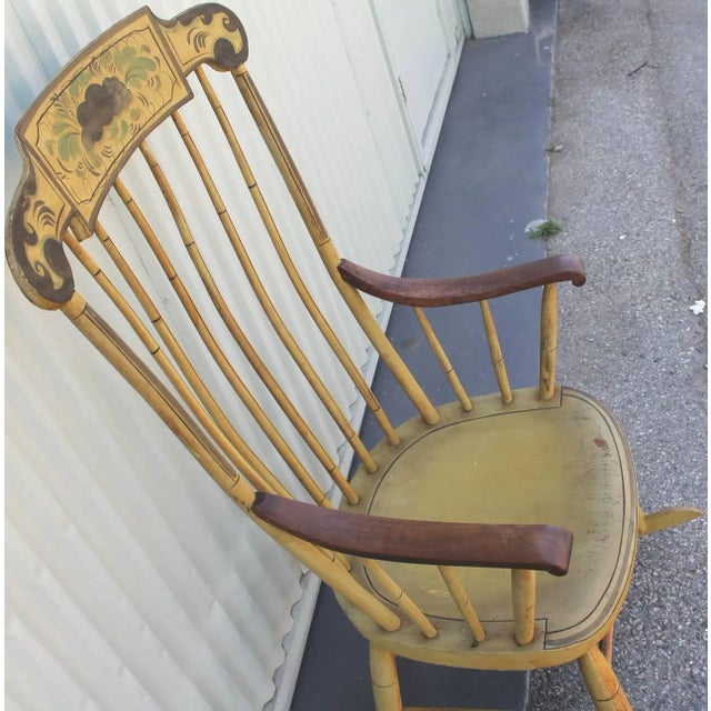 Rustic 19th Century Fancy Original Painted Rocking Chair For Sale - Image 3 of 10