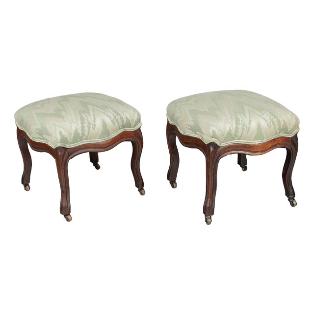 Pair of 19th Century French Louis Philippe Foot Stools For Sale