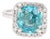 3.56 Carat Blue Zircon Diamond 14 Karat White Gold Ring, Size 7 For Sale