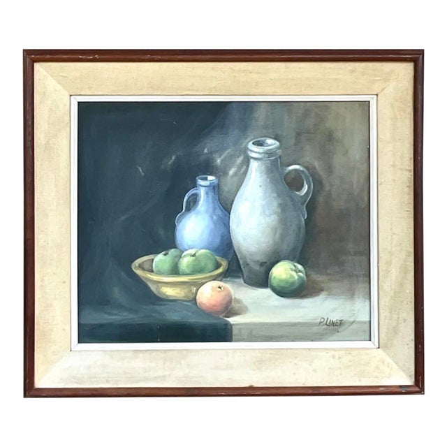Vintage Realist Tabletop Signed Original Oil Still Life Painting For Sale