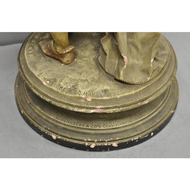 Antique French Renaissance Hennecke & Co "Faust & Marguerite" Plaster Statue For Sale - Image 17 of 18