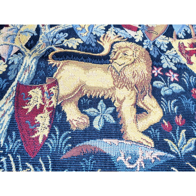 William Morris Vintage French Gobelin Style "Les Chevaliers De La Table Ronde" After William Morris Tapestry For Sale - Image 4 of 14
