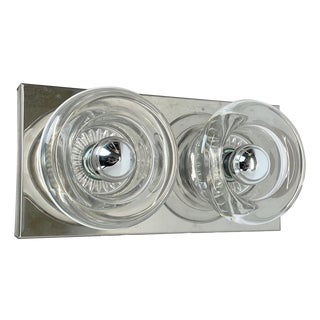Space Age Original Metal Chrome Glass Wall Sconce from Cosack Lights, Germany, 1970s For Sale