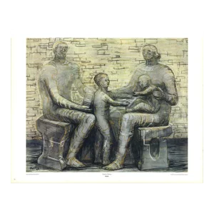 1992 Henry Moore 'Family Group' Modernism USA Offset Lithograph