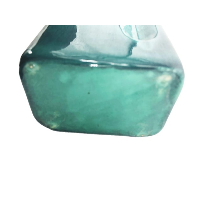 1960s Large Mid-Century Seafoam Green Wavey Vase For Sale - Image 5 of 10