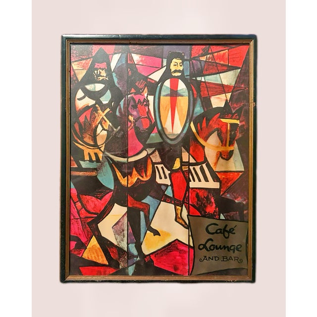 A pair of original, MCM lithograph art prints modeled after Peter Ostuni’s monumental "King & Dukes of Savoy" mural, which...