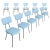 Italian Chairs in Blue Leatherette and Metalic Structure by Luigi Scremin, 1950, Set of 10 For Sale - Image 9 of 9