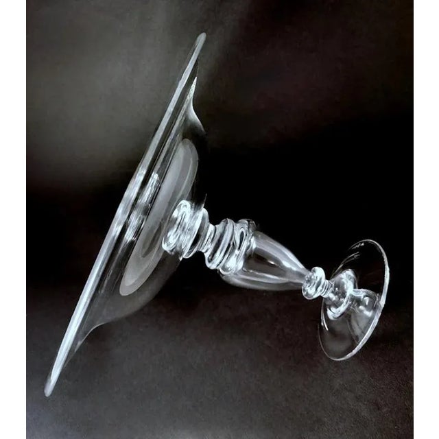 1980s Art Deco Italian Crystal Table Centerpiece Completely Smooth For Sale - Image 4 of 12