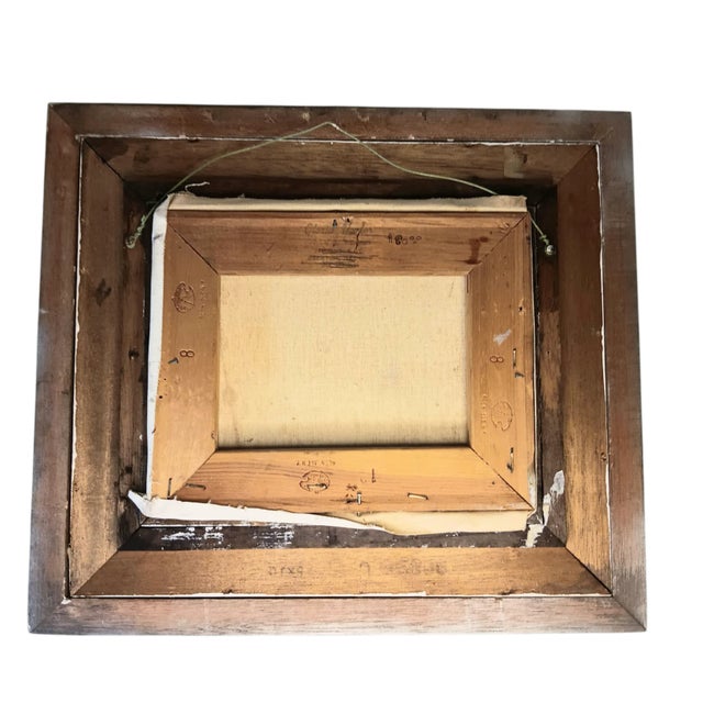 Impressionist VTG Street Scene #1 Impressonist Painting Purple Velvet Matt Silver Frame 1978 For Sale - Image 3 of 18