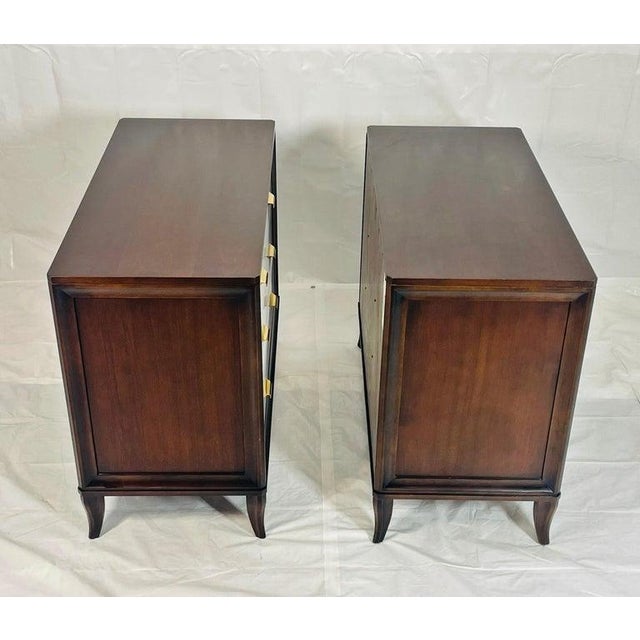 Pair of 3 Drawer Bachelor Chests With Brass Hardware by Century Furniture For Sale - Image 14 of 18