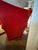 Modern 1990s Dramatic Oversized Version of Wingback Armchair in Vibrant Red Velvet For Sale - Image 3 of 5