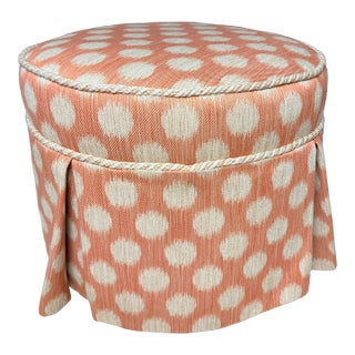 Pink Polka Dot Kellogg Ottoman For Sale
