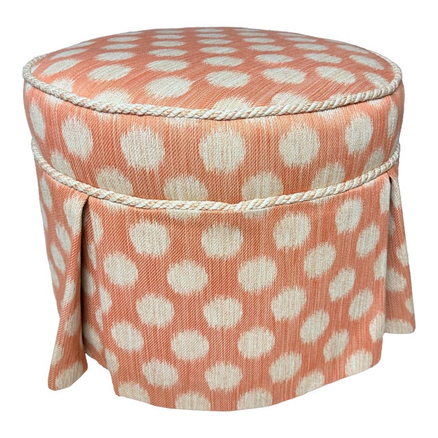 Pink Polka Dot Kellogg Ottoman For Sale