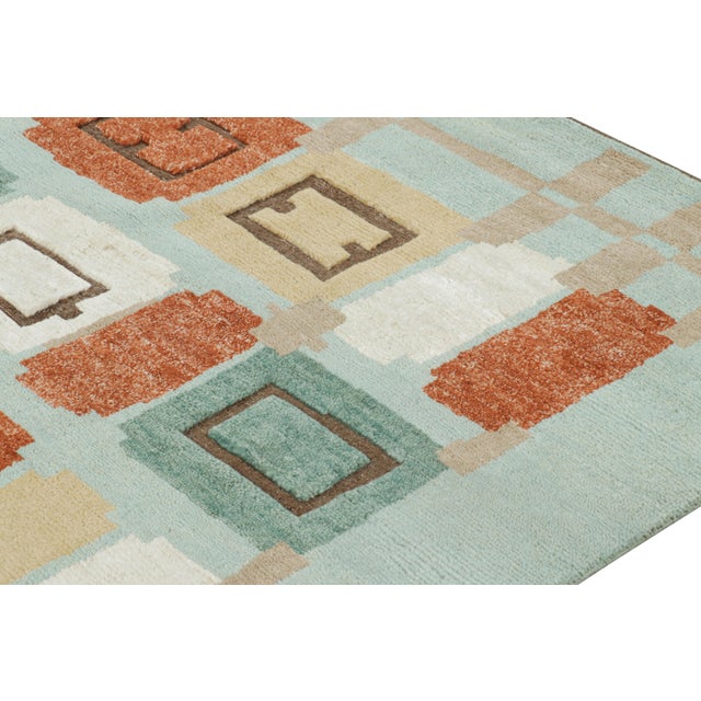 Rug & Kilim’s Scandinavian Style Rug in Light Blue With Geometric Patterns For Sale In New York - Image 6 of 8