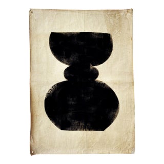"Forms 03" Painting on Vintage Cotton For Sale