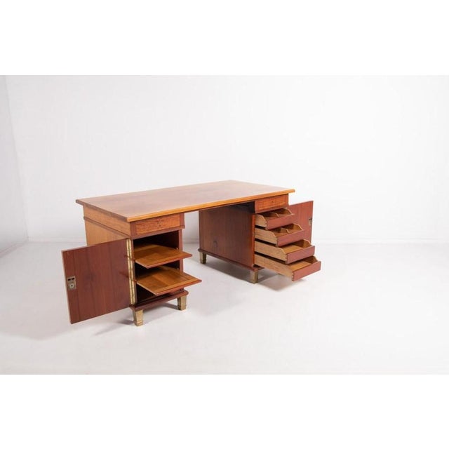 Monumental Danish Modern Executive Desk, 1950s For Sale - Image 4 of 18