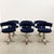 Vintage 1970s Osvaldo Borsani Set of 6 Dining Chairs in Cobalt Blue Velvet with Polished Steel Swivel Base A rare and...