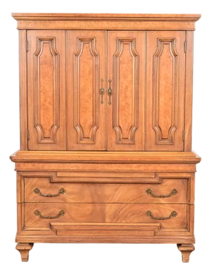 Thomasville French Regency Louis XVI Walnut and Burl Wood Gentleman's Chest, Circa 1960s