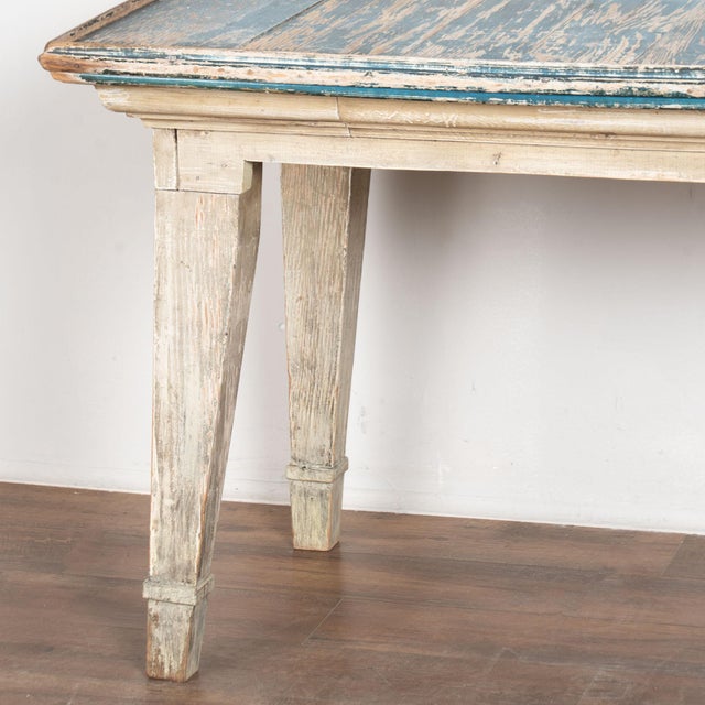 Early 20th Century Original Painted French Long Dining or Console Table For Sale - Image 9 of 14