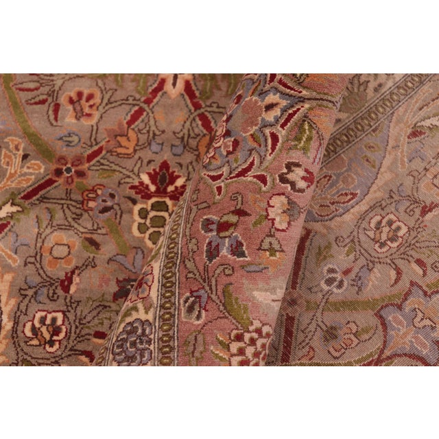 Textile Floral 1990's Pak-Persian Green/Red Wool Rug - 9'2'' X 12'4'' For Sale - Image 7 of 9