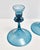 Glass Mid Century Blue Glass Orrefors Swedish Candlestick Pair For Sale - Image 7 of 15