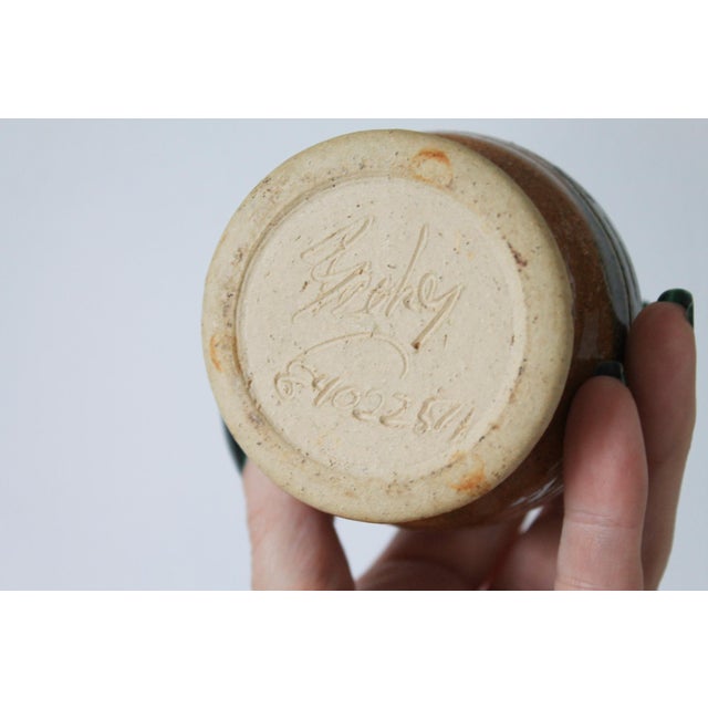 Late 20th Century Vintage Signed Studio Art Pottery Bud Vase For Sale - Image 5 of 7