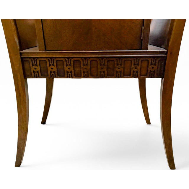 Vintage Art Deco Neoclassical Mahogany Copper-Lined Humidor Magazine Side Table For Sale - Image 15 of 18