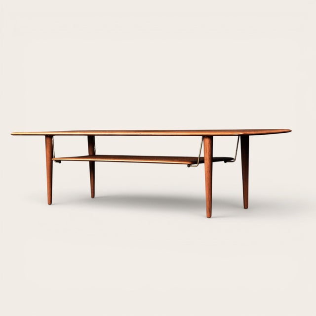 Mid-Century Modern Peter Hvidt and Orla Mølgaard Nielsen for France and Son Danish Teak and Cane Coffee Table For Sale - Image 3 of 13