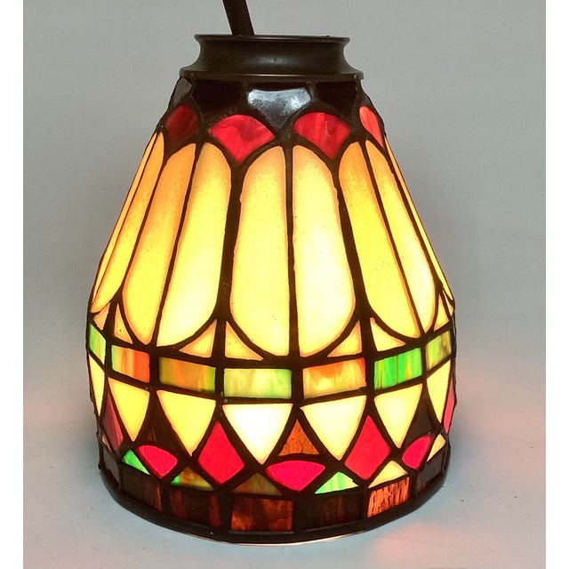 Small Tiffany Style Slag Glass Lamp Shade Multicolor. This lampshade mount is 2 1/4 inches. It is 5 3/4 inches in diameter...