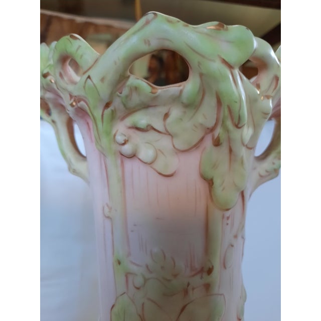 Early 20th Century Antique Royal Dux Bohemia Art Nouveau Porcelain Nymph Vases, Pair - C. 1920s For Sale - Image 5 of 9