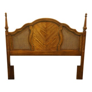 Late 20th Century High End Country French Provincial Style Queen Size Caned Panel Headboard For Sale