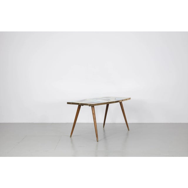 Mid-Century Modern German End Table with Pastel Colored Tiles, 1950s For Sale - Image 3 of 12
