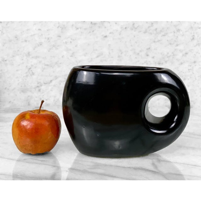 Vintage Art Deco Asymmetrical Black Porcelain Planter, c. Mid 20th Century - Pairs Nicely with Many Mid-Century Inspired...