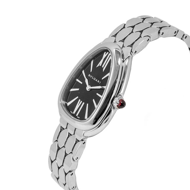 Modern Ladies Bvlgari Serpenti Seduttori 33mm 103952 Steel Black Dial Quartz Watch For Sale - Image 3 of 9