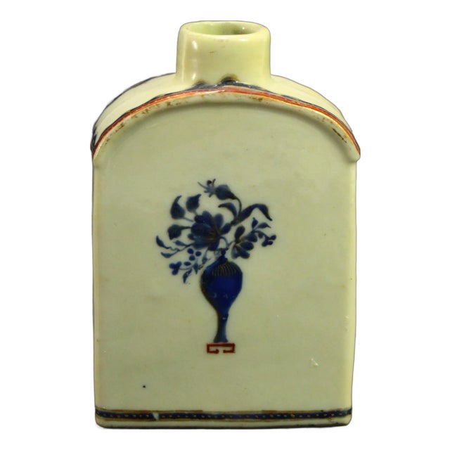 18th Century Qianlong Period Chinese Blue & White Fine Porcelain Miniature Tea Caddy For Sale