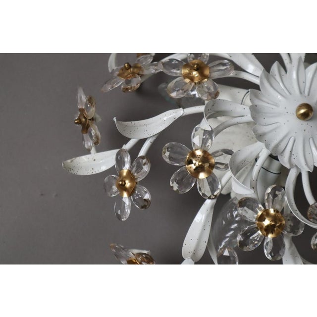 Hollywood Regency White Flower Ceiling Lamp, 1970s For Sale - Image 10 of 15
