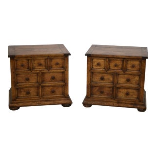 Pair Guy Chaddock Attributed Rustic Distressed Nightstands For Sale
