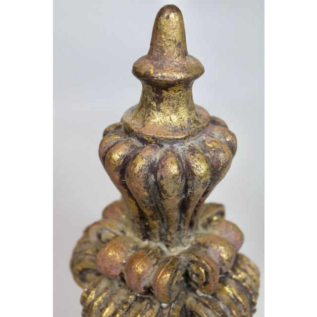 Mid 20th Century Vintage French Golden Gilt Resin Finial For Sale - Image 5 of 9