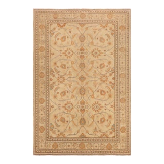 Boho Chic Ziegler Tan Orange Hand-Knotted Wool Rug - 10'2'' X 14'6'' For Sale
