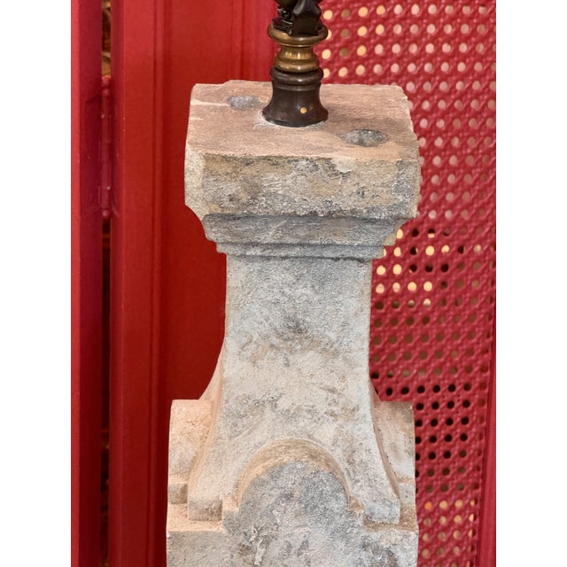 Mid 20th Century Stone Baluster Lamps on Lucite Bases - a Pair For Sale - Image 11 of 12