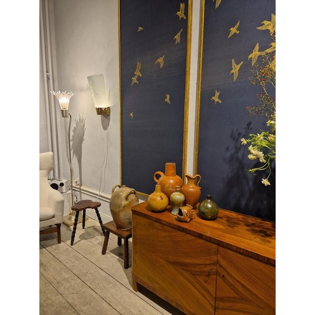 Wall Scones in Etched Glass Decor by Glössner, 1890s, Set of 2 For Sale - Image 4 of 15