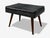 Danish Modern, Black Leatherette, Stained Wood, Footstool, Denmark, 1950s For Sale - Image 4 of 6