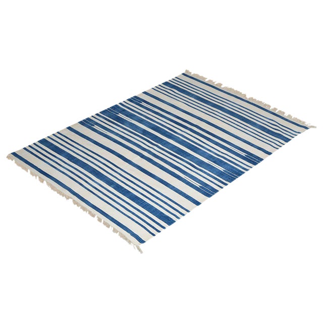 Orchid Rug, 8x10, Blue & White For Sale