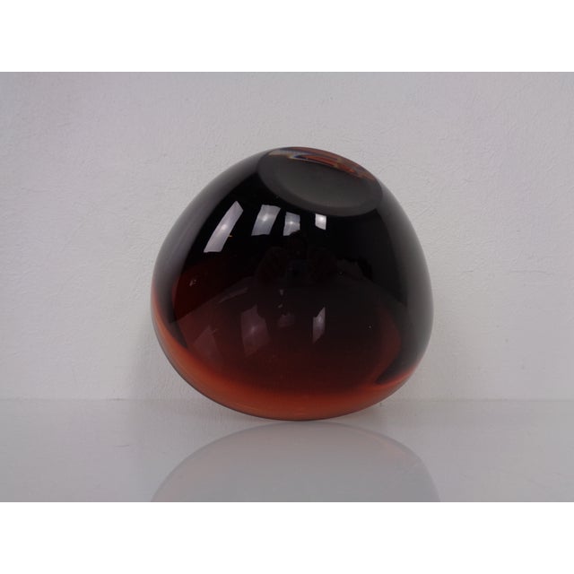 Swedish Burgundy Glass Bowl from Orrefors, 1960s For Sale - Image 16 of 18