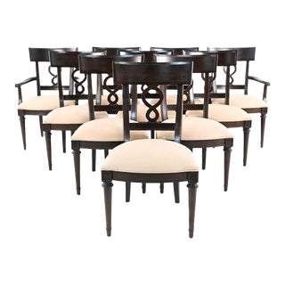Traditional Regency Style Carved Dining Chairs by Bernhardt - S/10 For Sale