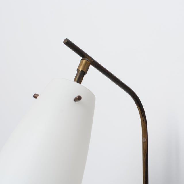 1950s Large Italian Opaline Glass and Brass Wall Sconces, 1950s, Set of 2 For Sale - Image 5 of 11